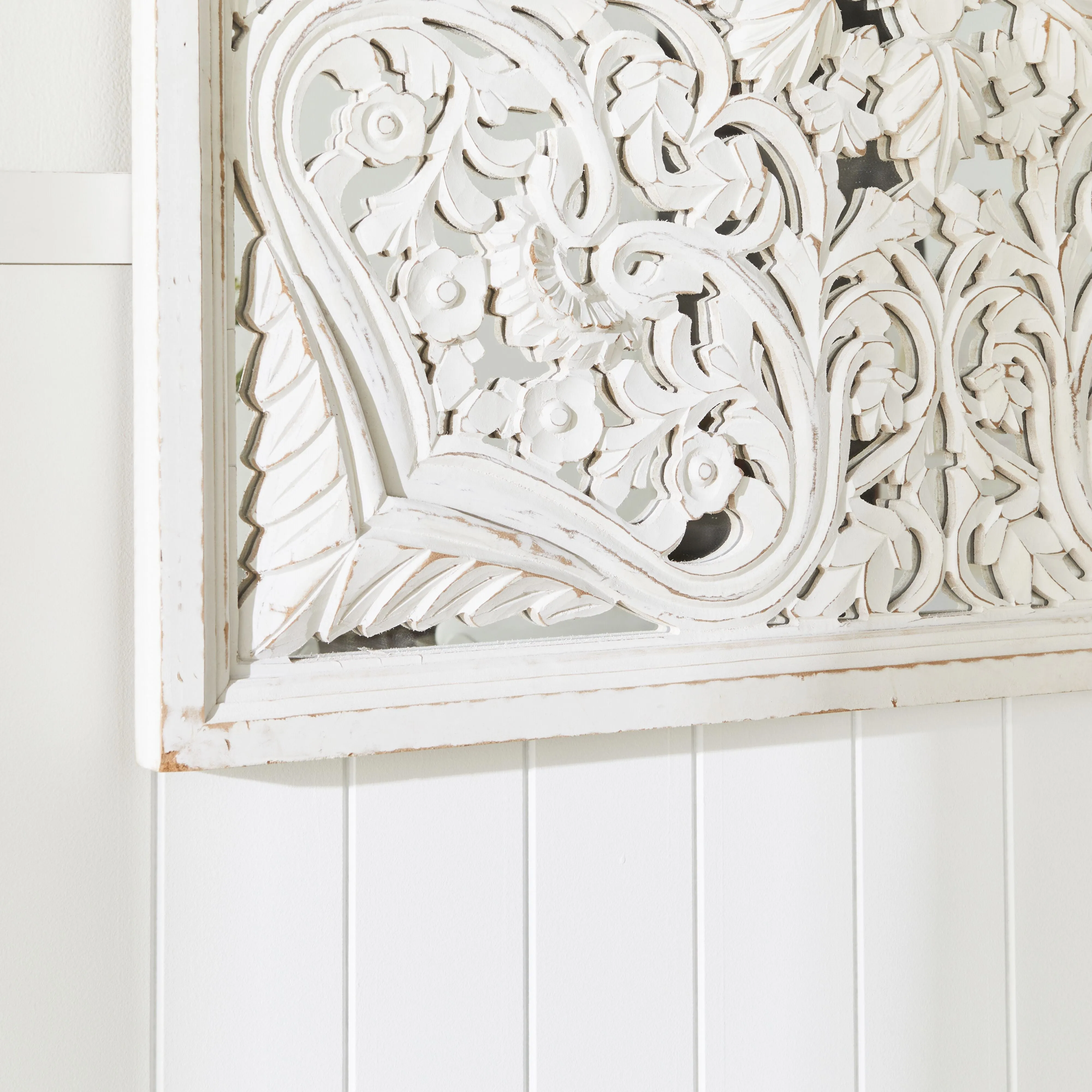 Frieze Square Hand Carved White Panel 90x90cm
