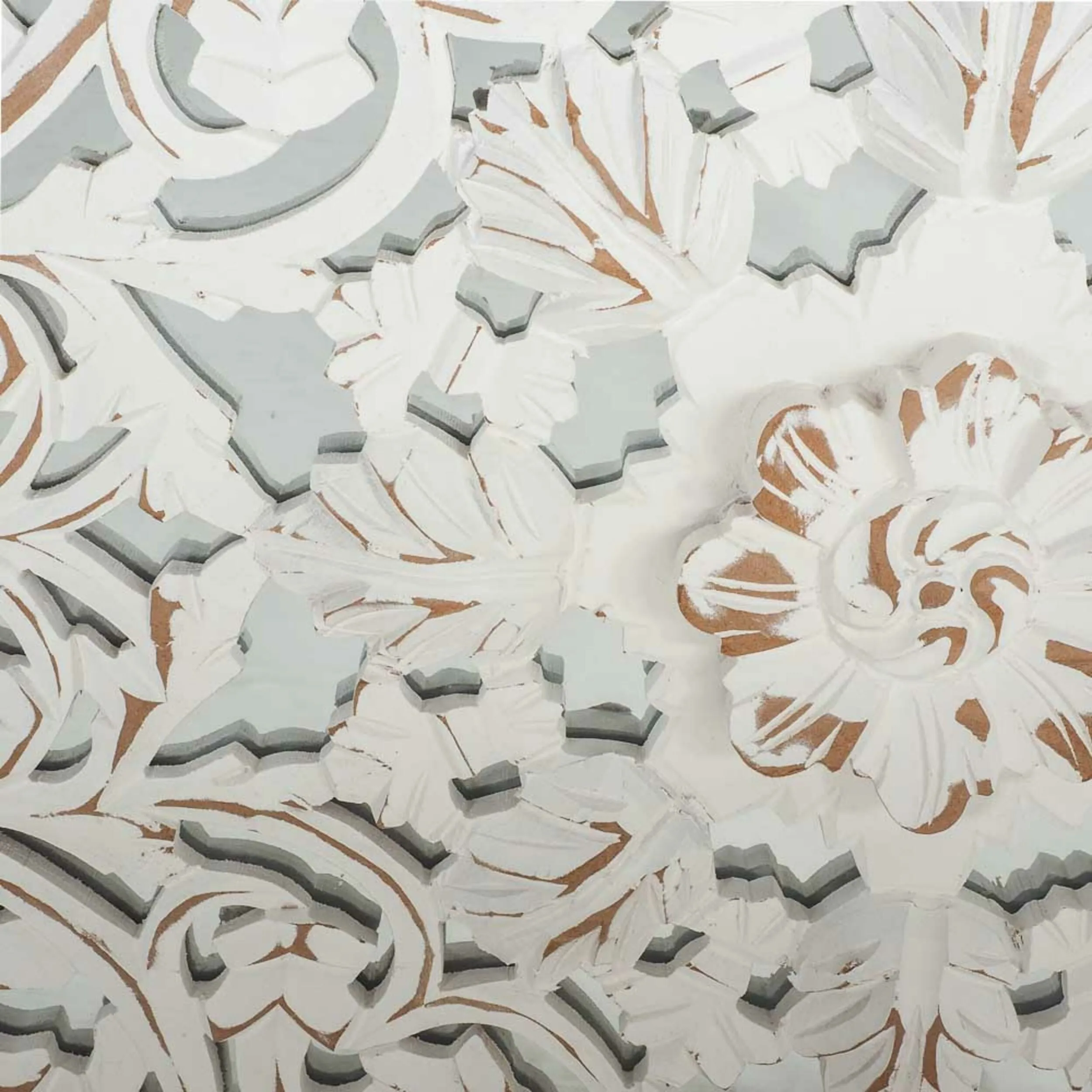 Frieze Square Hand Carved White Panel 90x90cm