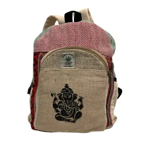 Ganesh Yoga Heavy Duty Ethnic Handmade Boho Multipocket Himalaya Pure Hemp Backpack #22