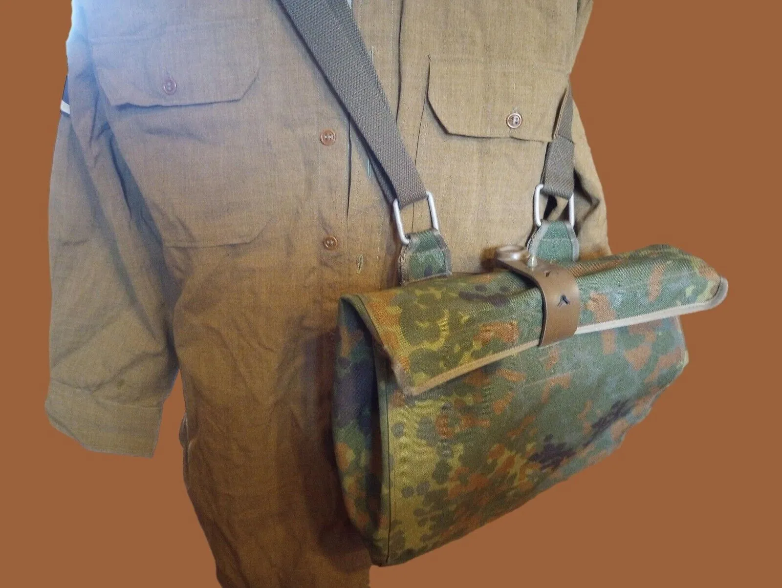 German Military issue Shoulder Bag Gear Messenger Waterproof Flecktarn Camo