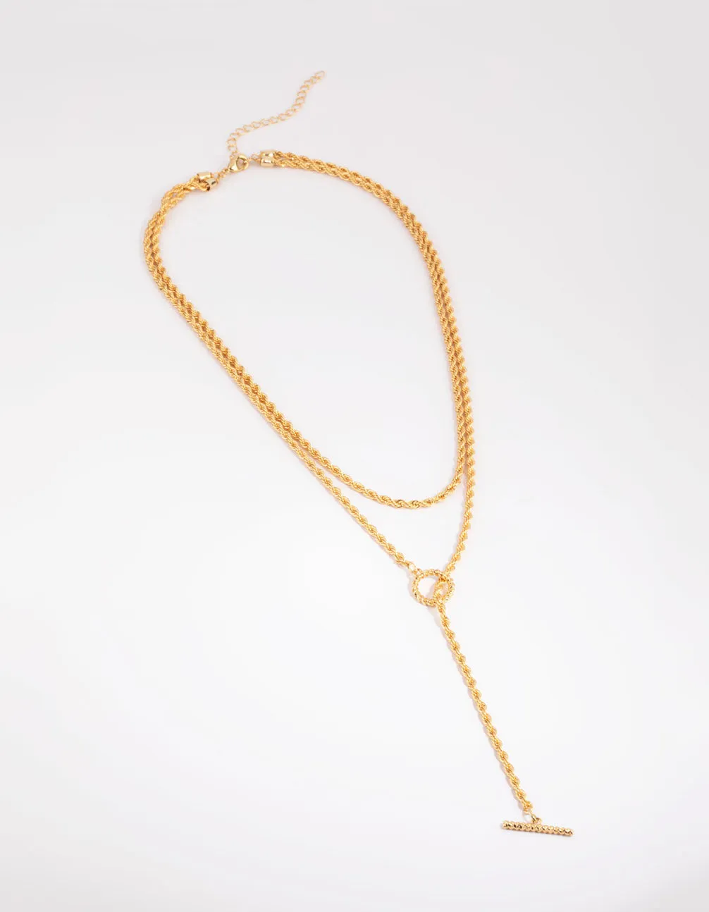 Gold Plated Wheat Chain Layered Necklace