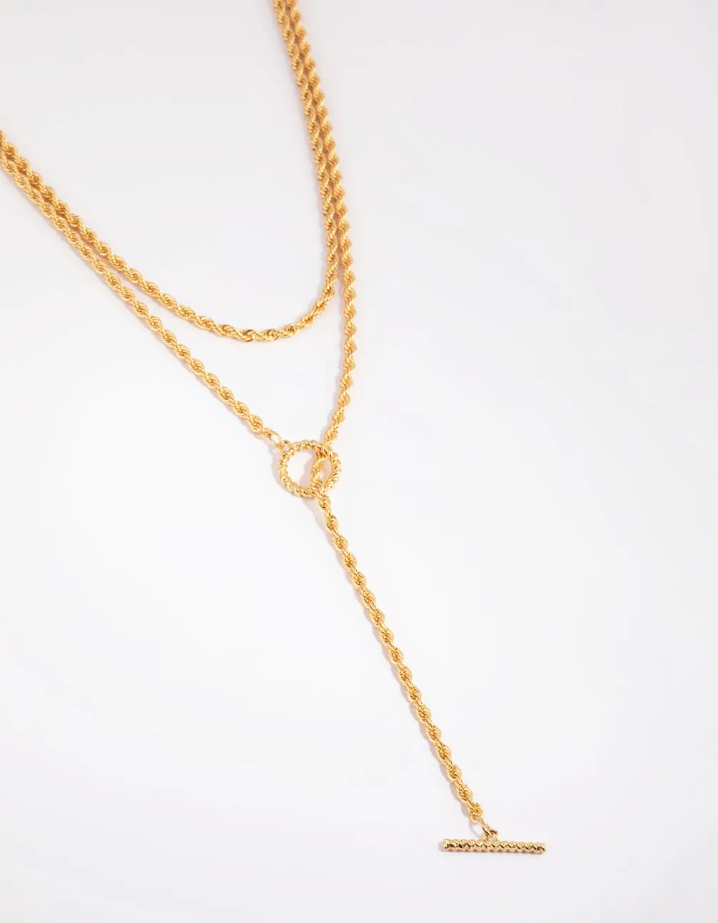 Gold Plated Wheat Chain Layered Necklace
