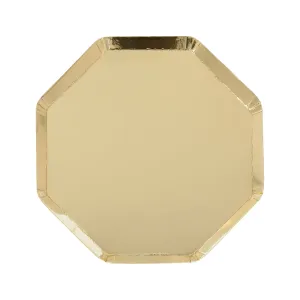 Gold Side Plates, Set of 8 Meri Meri Beautiful Basics Gold Paper Plates (7.9" x 7.9")