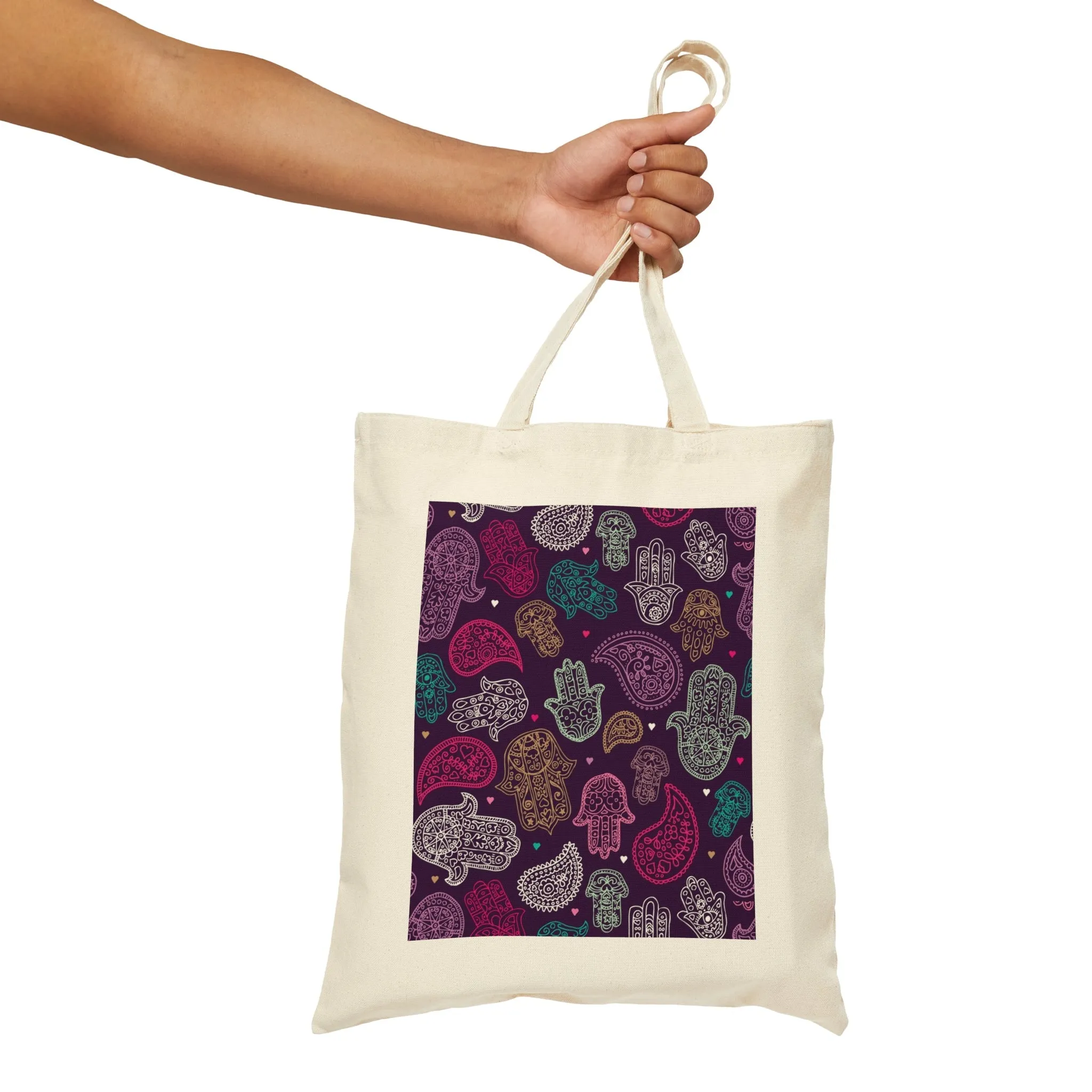 Hamsa Pink Collage Tote Bag