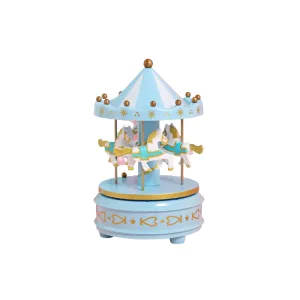 Handcrafted Tabletop Musical Wooden Horse Carousel Decor