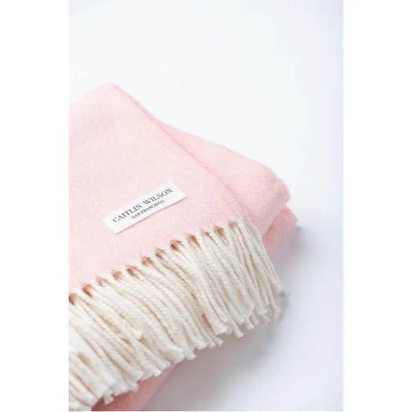 Herringbone Throw in Blush