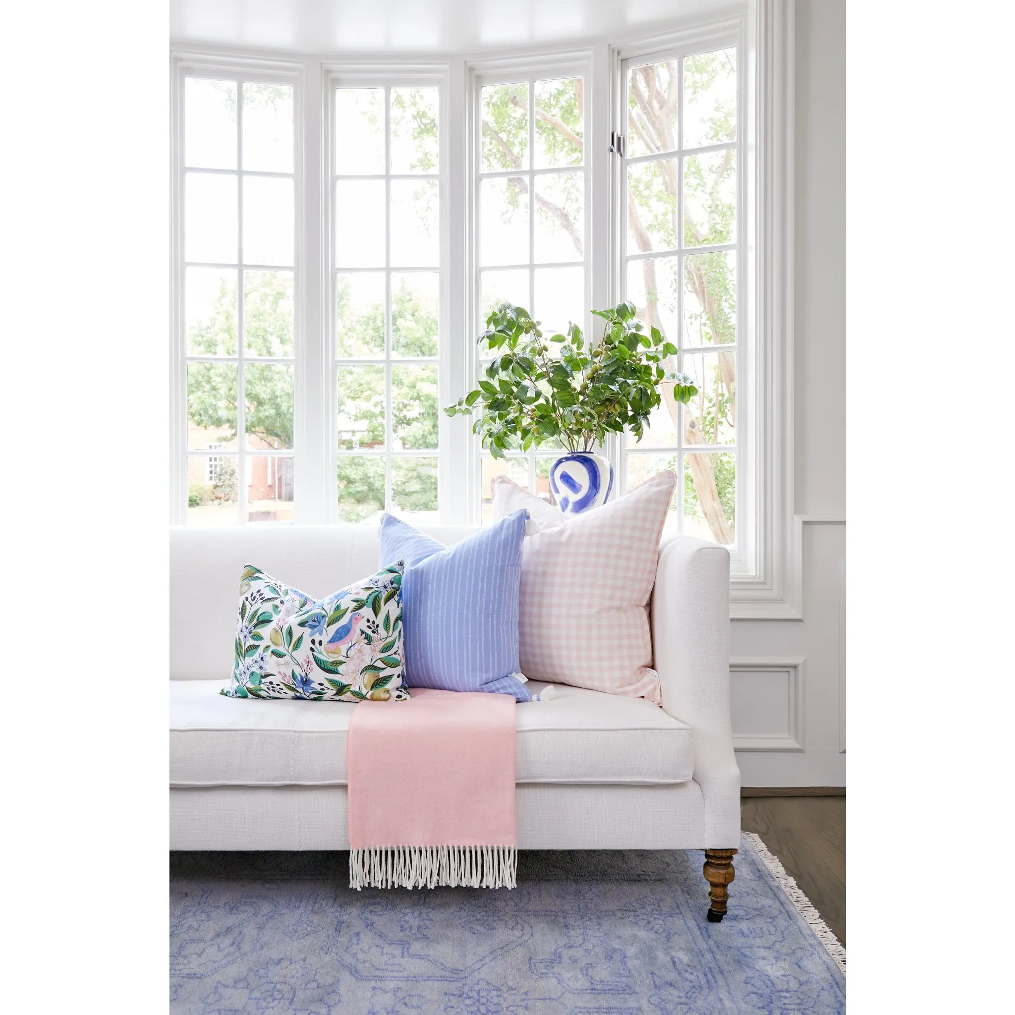 Herringbone Throw in Blush