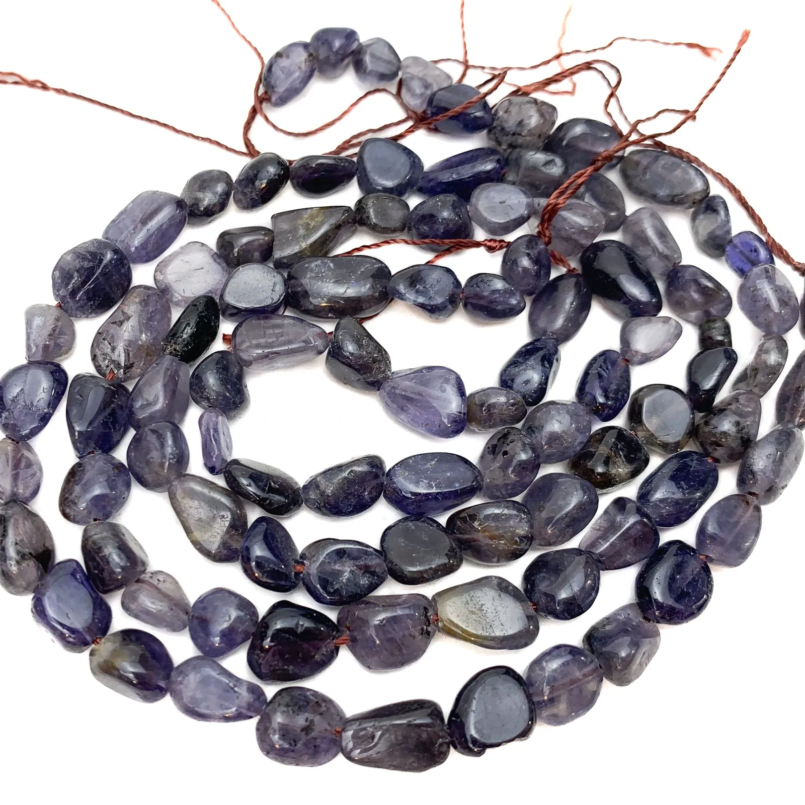 Iolite Smooth Pebbles Bead Strand