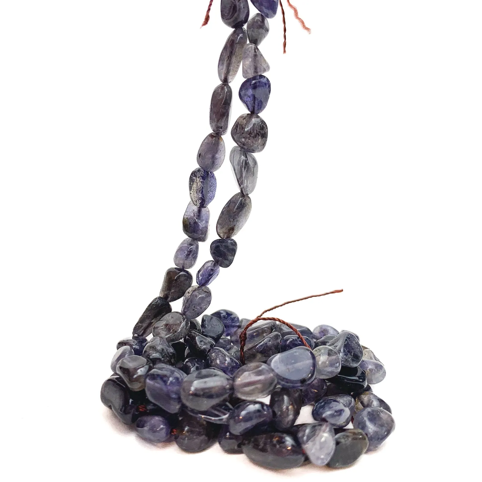 Iolite Smooth Pebbles Bead Strand