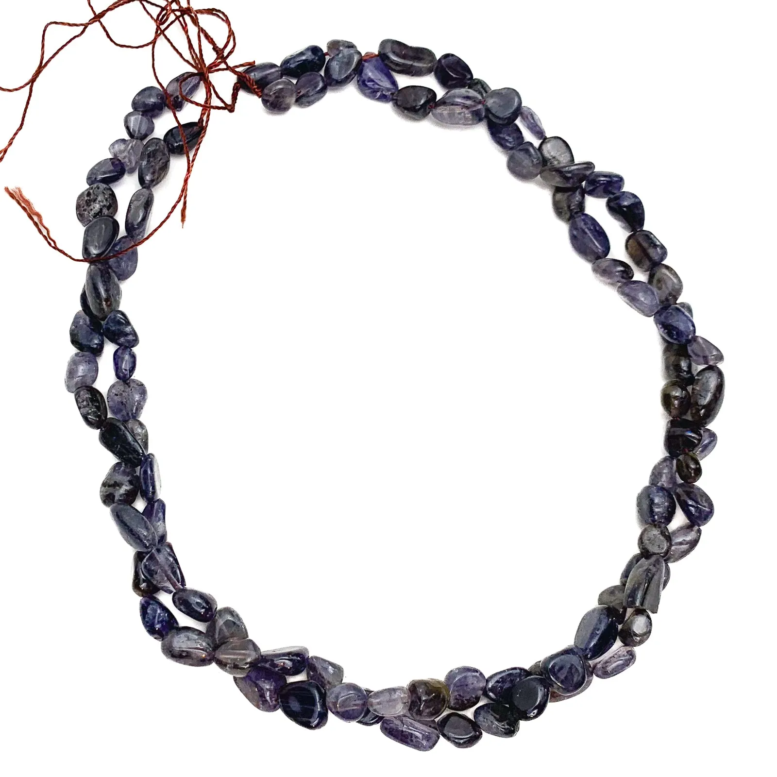 Iolite Smooth Pebbles Bead Strand