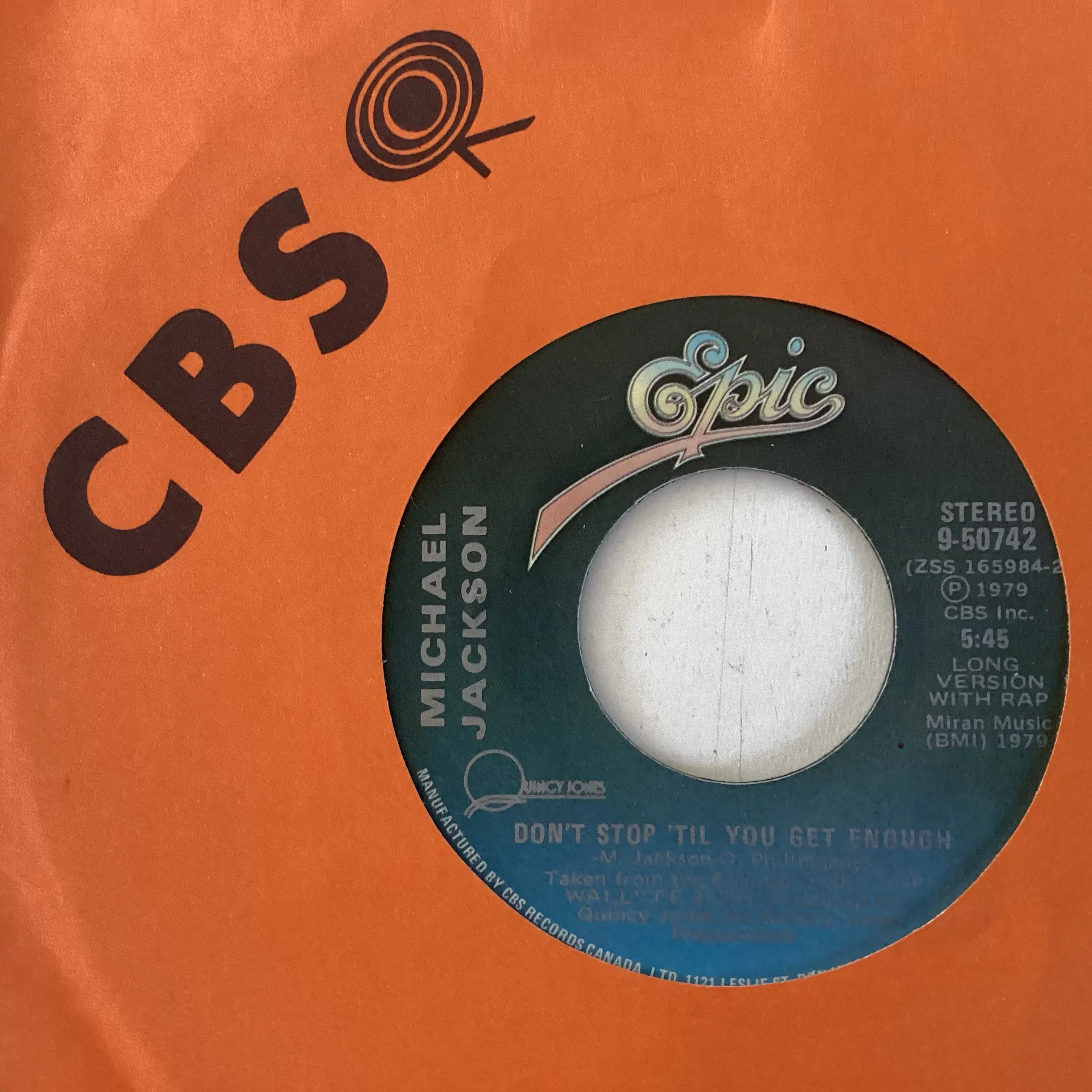 JACKSON, MICHAEL = DON’T STOP TILL YOU GET ENOUGH (7 IN.) (CDN 1979) (USED)