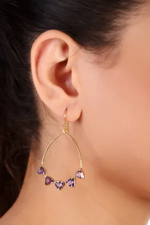 Jhoom earrings, amethyst - Wholesale