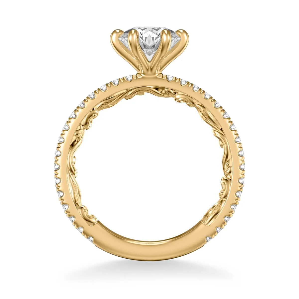 Lara Lyric Collection Classic Side Stone Diamond Engagement Ring