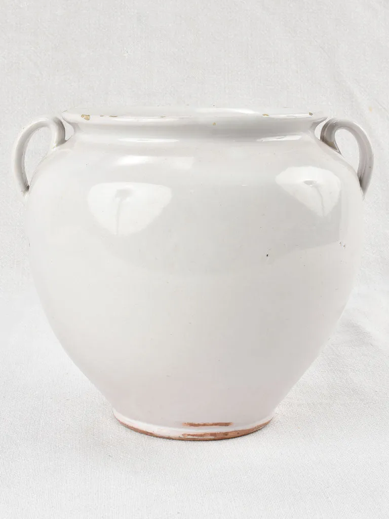 Large antique French preserving pot - gray hue 8¾"
