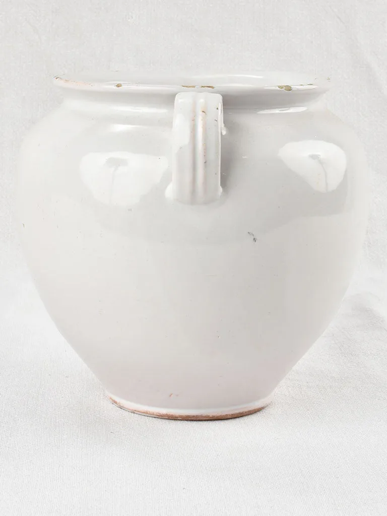 Large antique French preserving pot - gray hue 8¾"