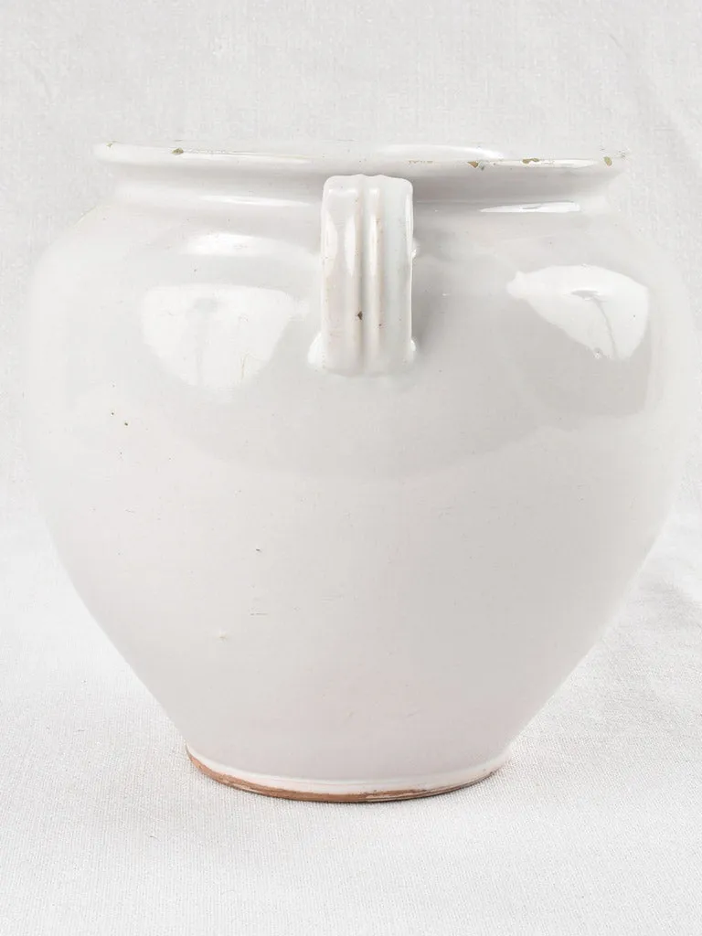 Large antique French preserving pot - gray hue 8¾"