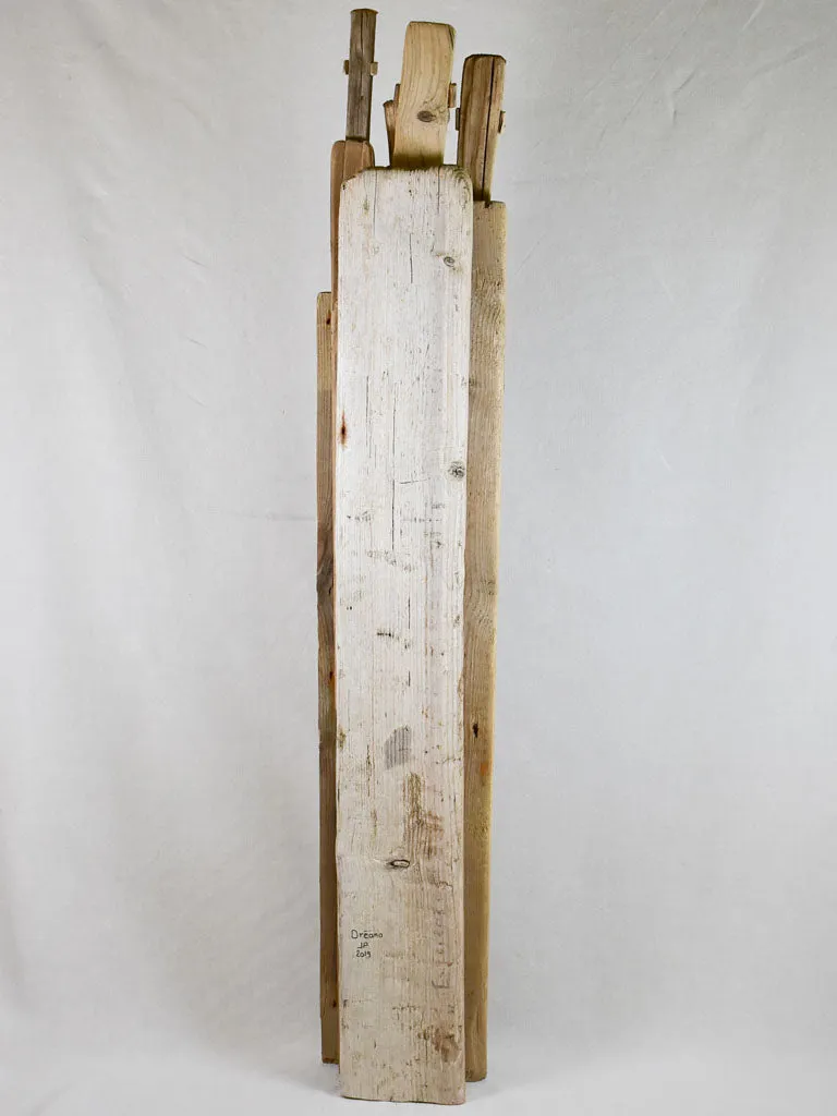 Large driftwood totem sculpture by JP Dreano - 7 characters 63"