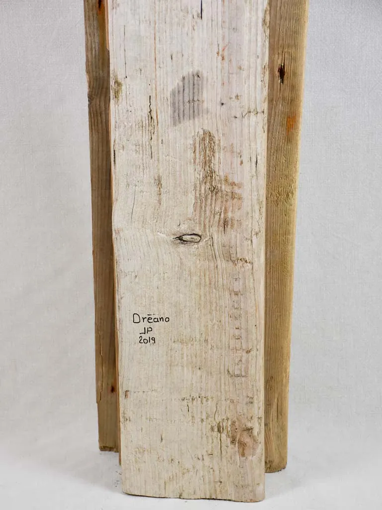 Large driftwood totem sculpture by JP Dreano - 7 characters 63"