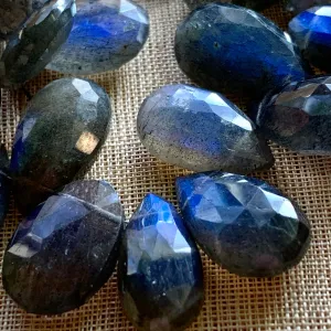 Large Labradorite Briolettes, Faceted