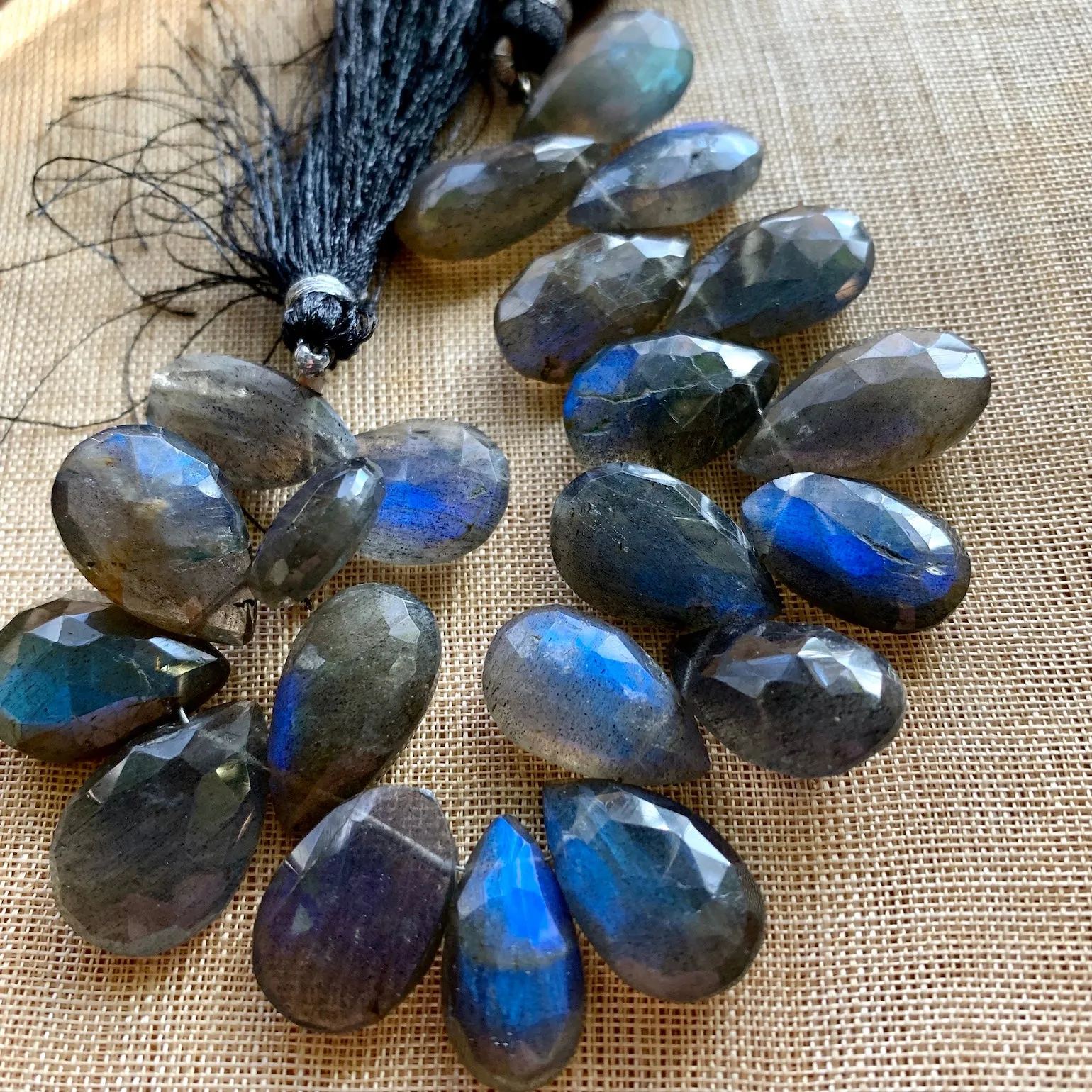 Large Labradorite Briolettes, Faceted