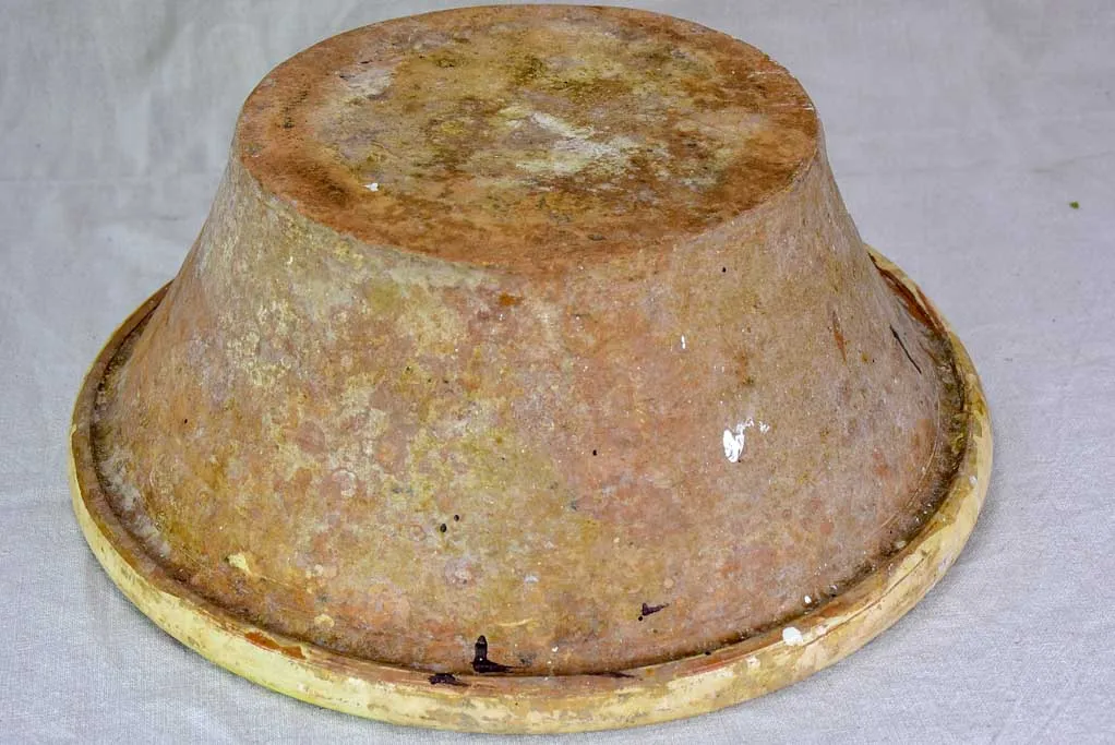 Large late 19th Century tian bowl with yellow and green glaze 19¼"