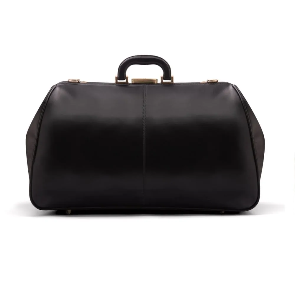 Large Leather Gladstone Holdall - Black