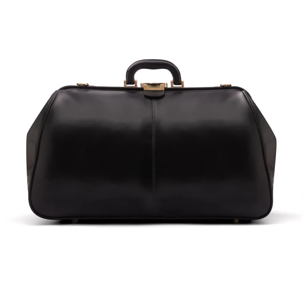 Large Leather Gladstone Holdall - Black