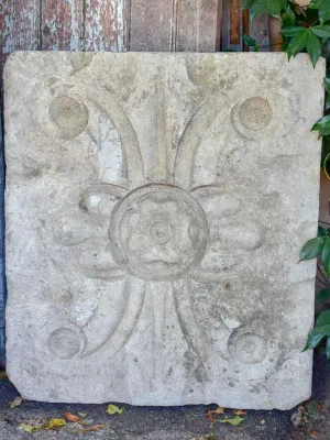 Large salvaged French ceiling plaster mold - cement
