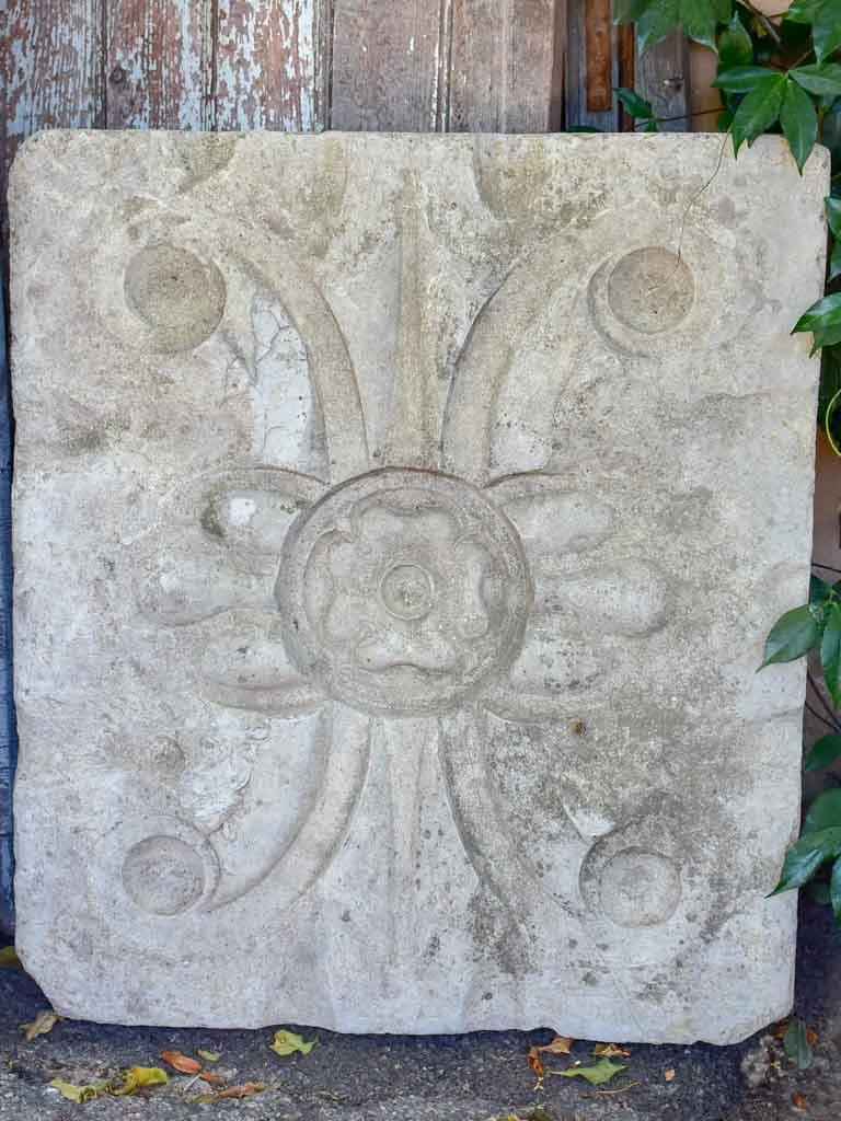 Large salvaged French ceiling plaster mold - cement