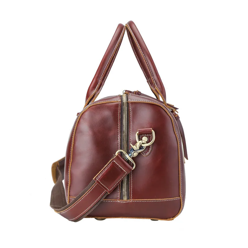 Leather Tote Travel Bag Men Weekender Bag Overnight Bag Shoulder Duffel Bag Leather Luggage Bag