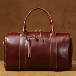 Leather Tote Travel Bag Men Weekender Bag Overnight Bag Shoulder Duffel Bag Leather Luggage Bag