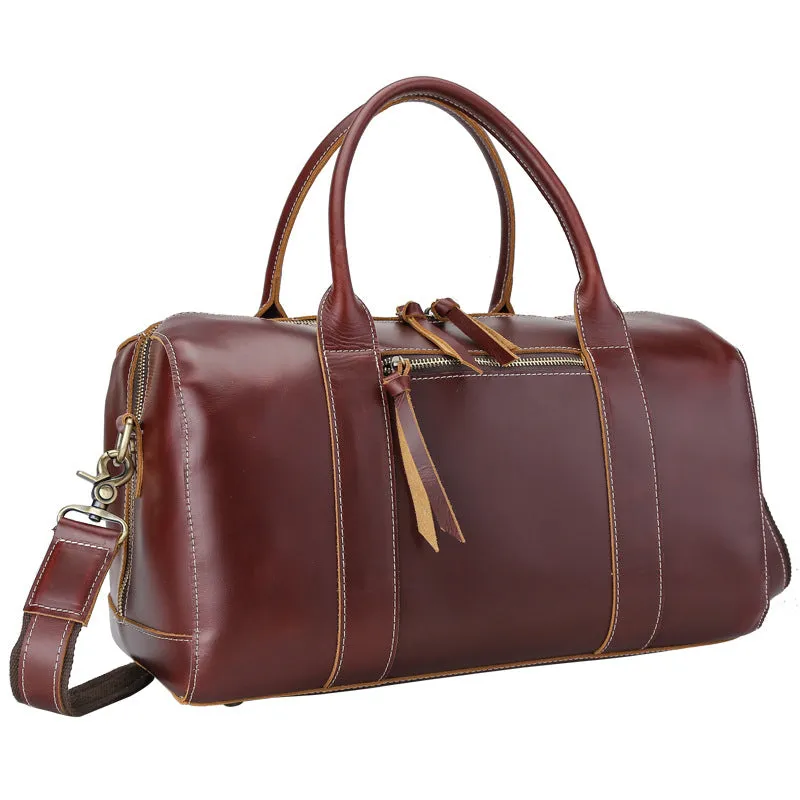 Leather Tote Travel Bag Men Weekender Bag Overnight Bag Shoulder Duffel Bag Leather Luggage Bag