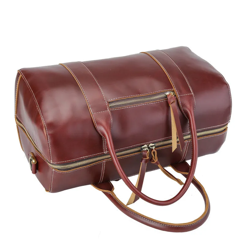Leather Tote Travel Bag Men Weekender Bag Overnight Bag Shoulder Duffel Bag Leather Luggage Bag