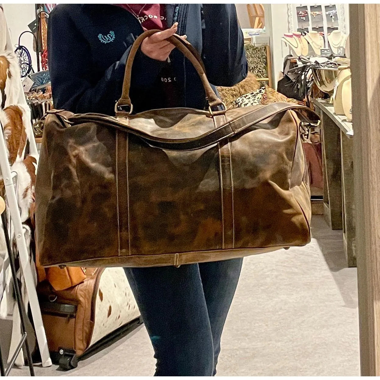 Leather travel bag #LT45