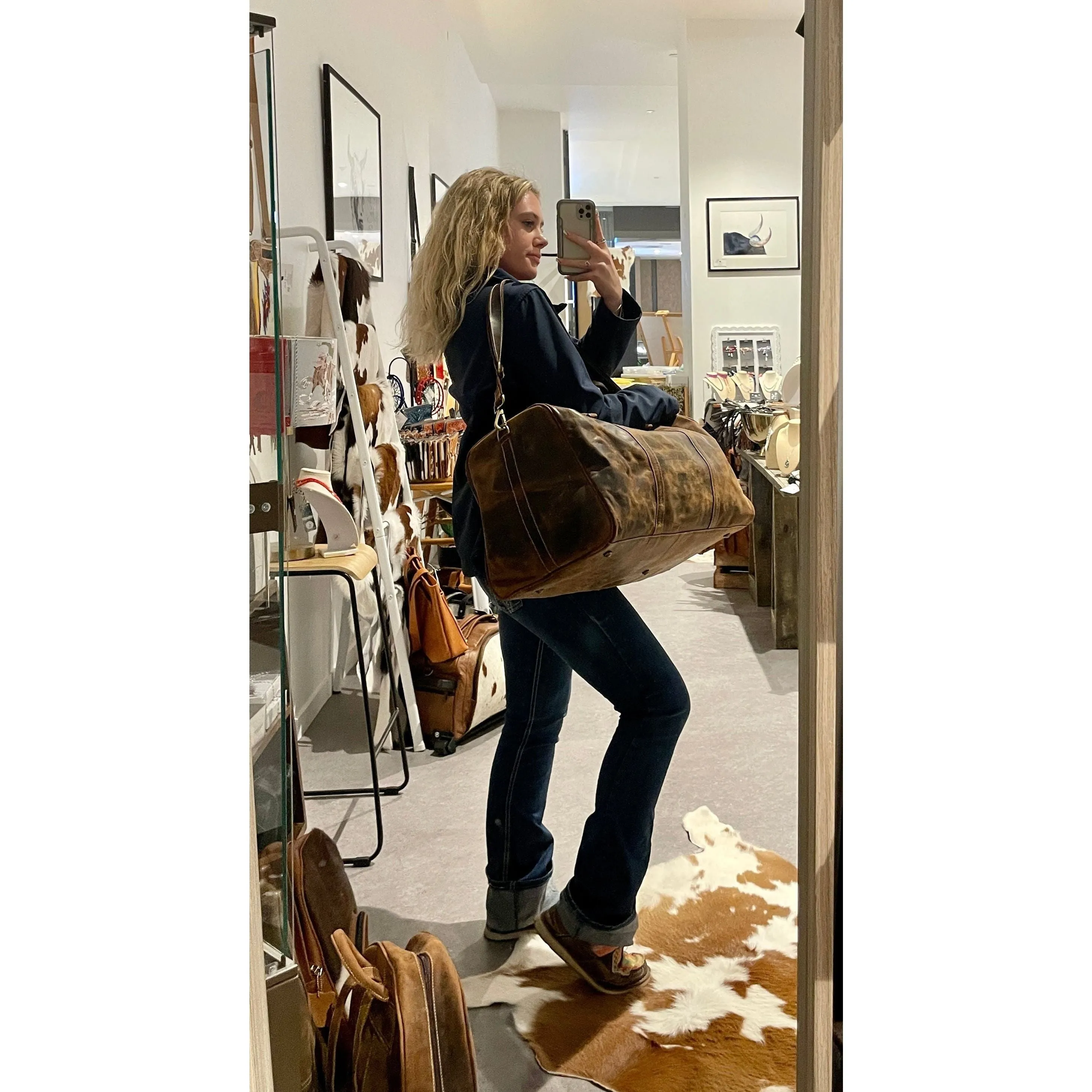 Leather travel bag #LT45