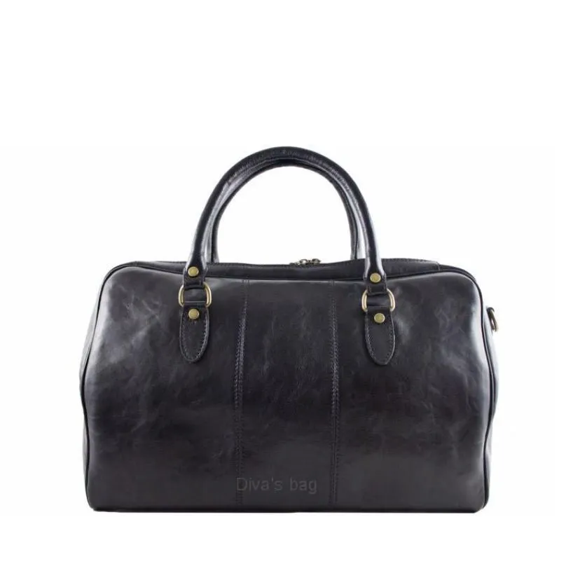 Leather Weekend Bag (Black or Cognac)