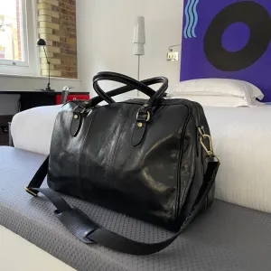 Leather Weekend Bag (Black or Cognac)