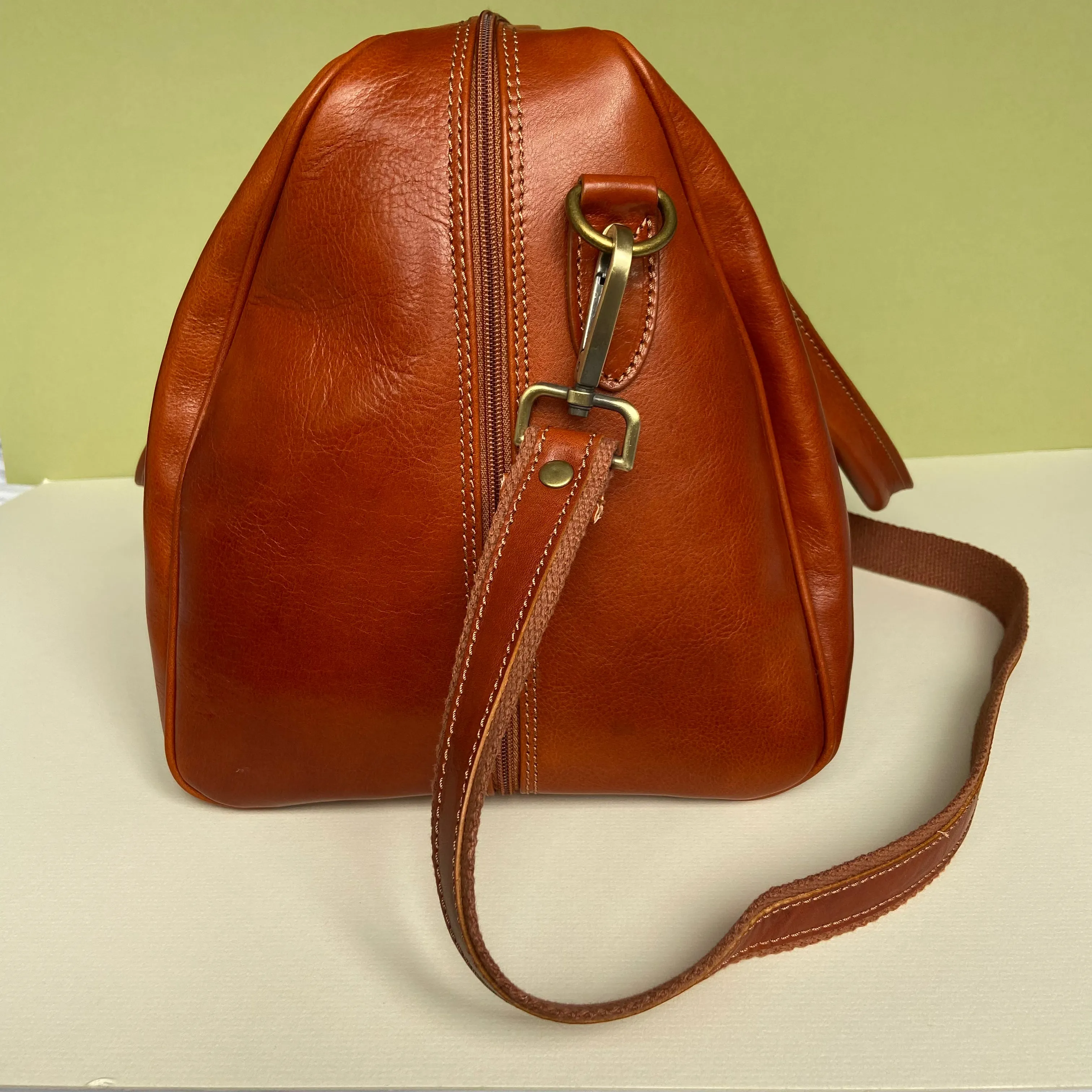 Leather Weekend Bag (Black or Cognac)