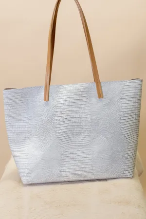 Lizard-Embossed Essential Tote