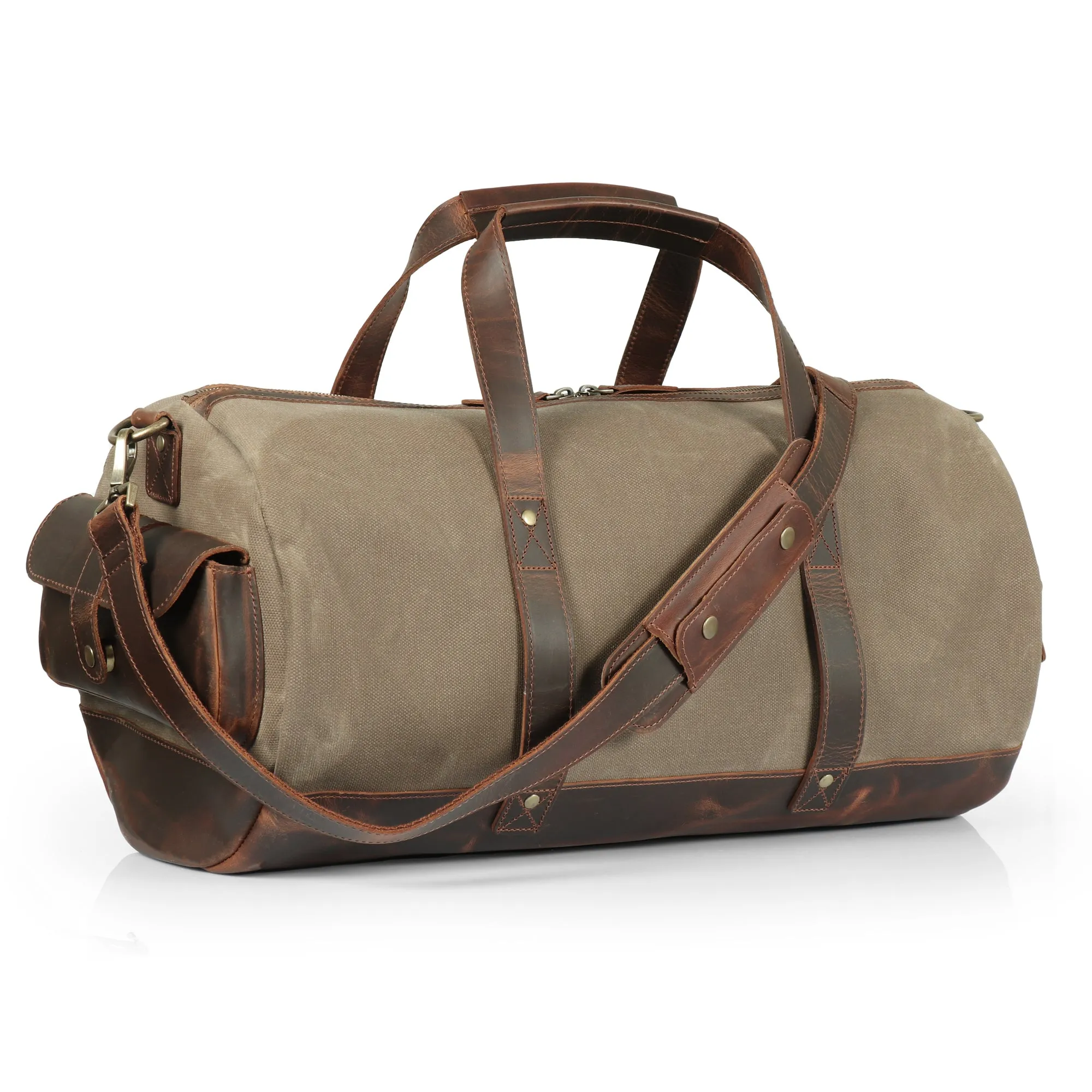 Londo Canvas Duffel Bag - Vintage Retro Travel Bag Overnight Weekender Bag Carry-On Luggage Bag with Adjustable Shoulder Strap & Interior Pocket - Stylish Gym Bag for Men & Women
