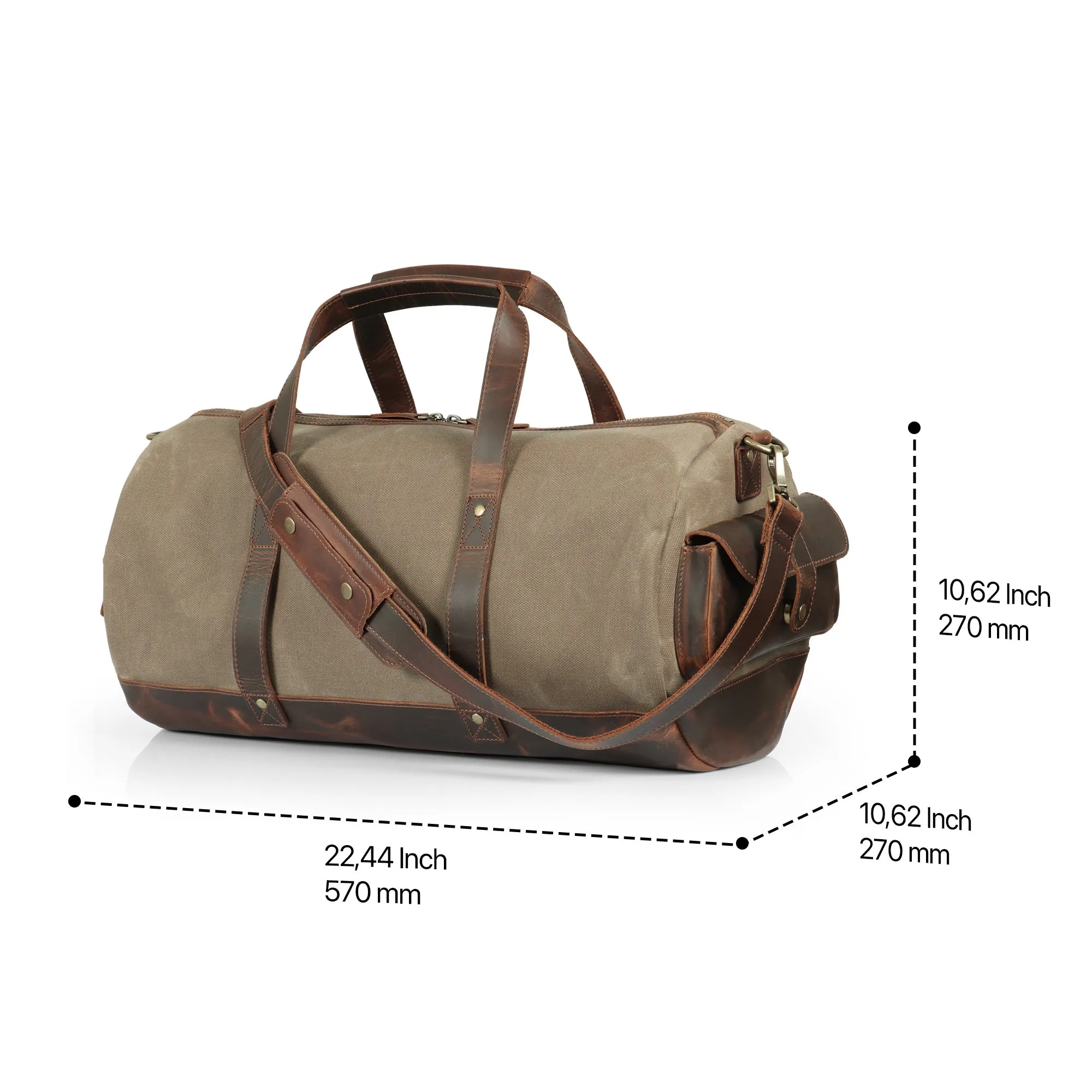 Londo Canvas Duffel Bag - Vintage Retro Travel Bag Overnight Weekender Bag Carry-On Luggage Bag with Adjustable Shoulder Strap & Interior Pocket - Stylish Gym Bag for Men & Women