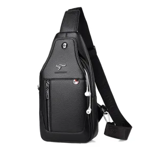 Luxury Brand Messenger Bag / Leather Men Chest Bag / Vintage Crossbody Shoulder Bag for Men