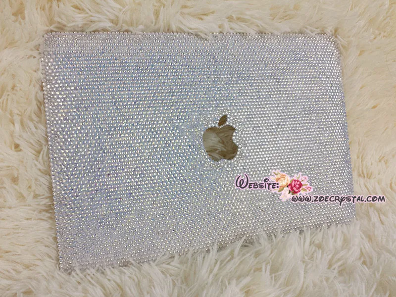 MACBOOK Case / Cover in OPAL WHITE Crystals Rhinestones (Air /Pro) Celeb Kylie Jenner Kim Kardashian