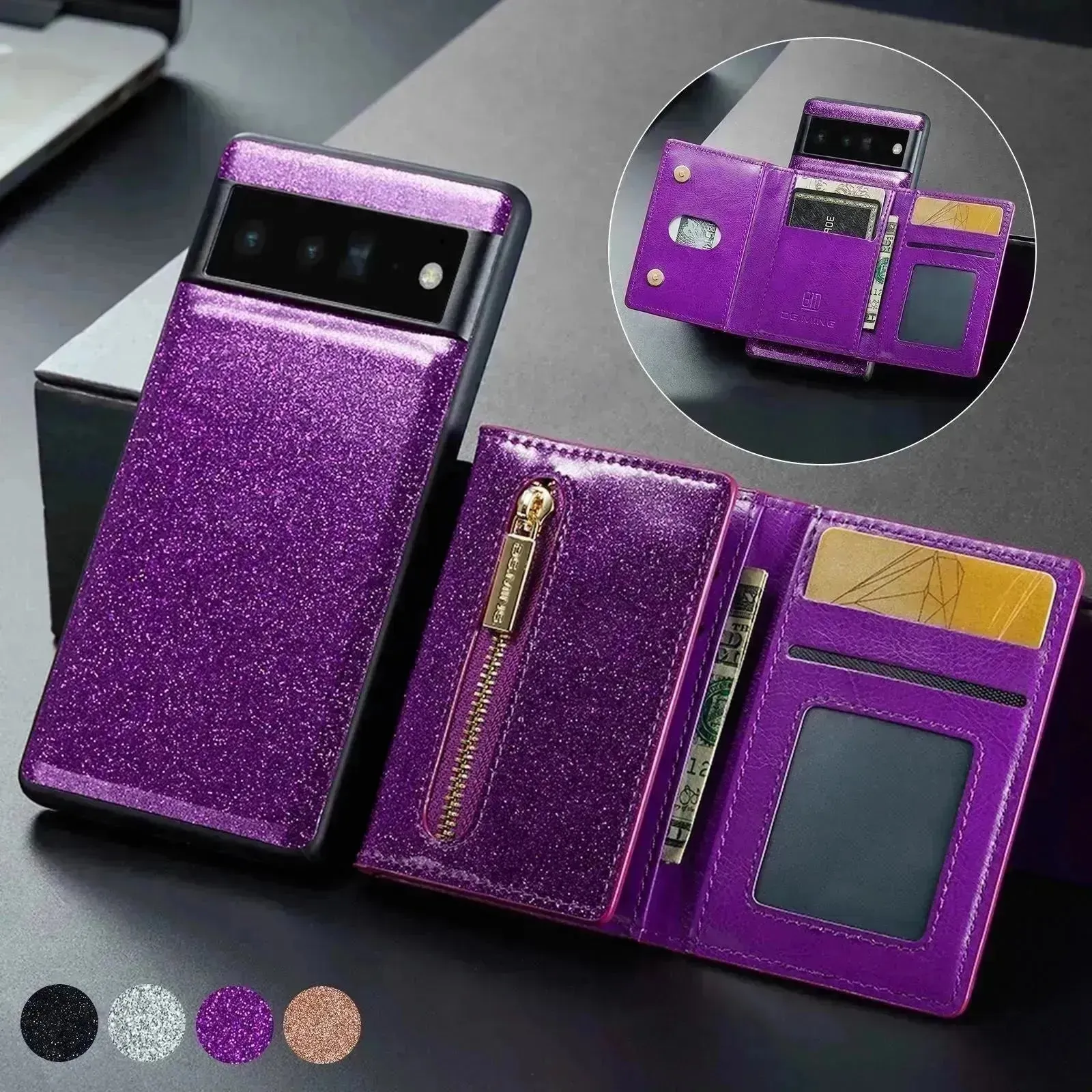 Magnetic Card Holder Protective Case Phone Case Leather Case