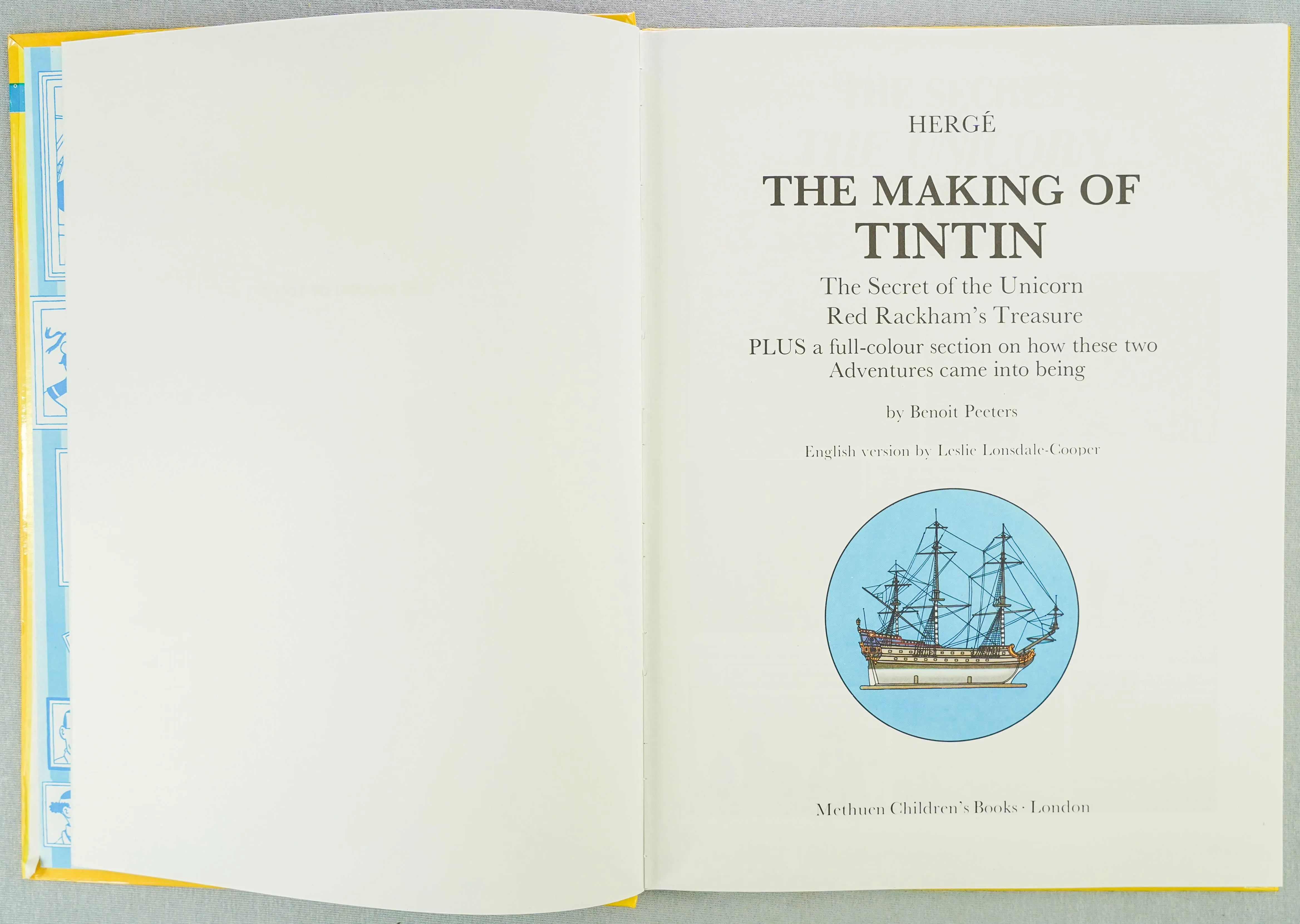 Making of Tintin: Secret Unicorn/RR Treasure 1994 Methuen 3rd UK Edition Herge EO