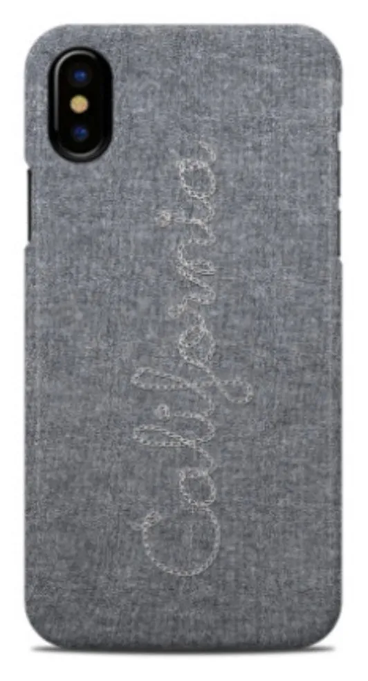 Matt Grey Chain Stitch Letter Phone Case (3 options)