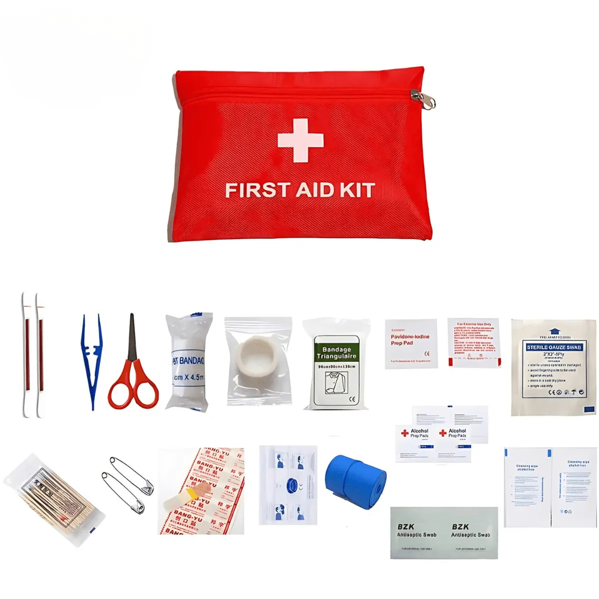 Mini Outdoor First Aid Kit, 40/50/80 Pieces, Durable 1680D Oxford Cloth, Waterproof, Portable, Ideal for Hiking, Camping, Travel