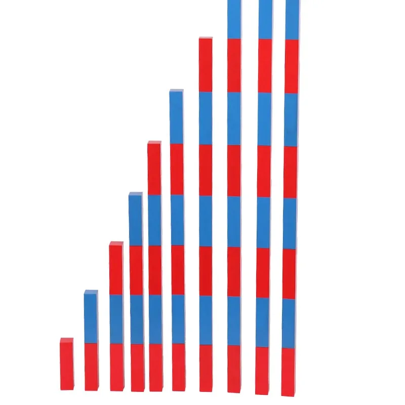 Mo033 - Montessori Red & Blue Number Rods