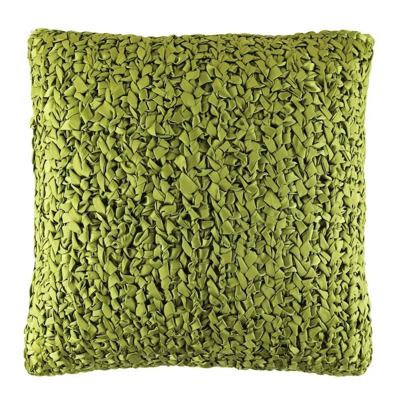 Moss Green Ribbon Knit Pillows by Ann Gish