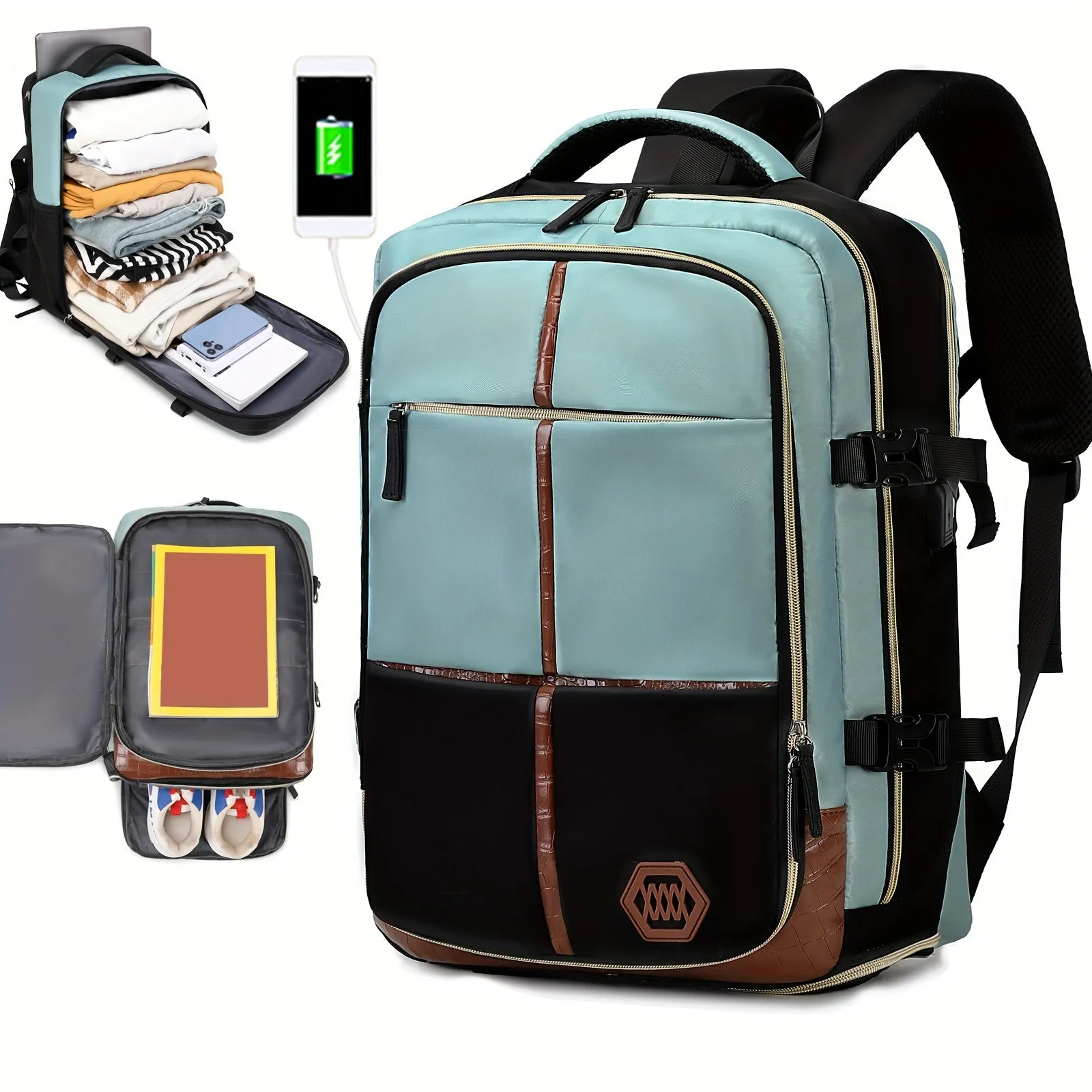 Multifunctional Travel Backpack, Airline-approved, Laptop Schoolbag With Shoes Compartment